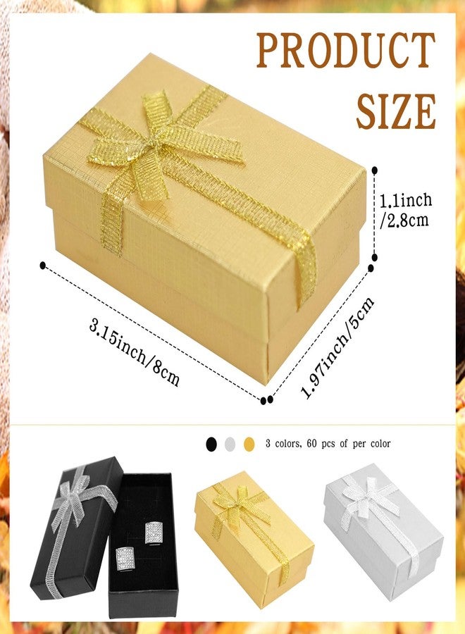 SENONAPO 180 Pcs Jewelry Gift Box Small Ring Gift Boxes with Lids Empty Jewelry Boxes Packaging Gift Wrap Boxes Cardboard Jewelry Boxes with Bows Ribbon for Ring Necklaces Earring Bracelet Anniversaries Gifts - Image 2